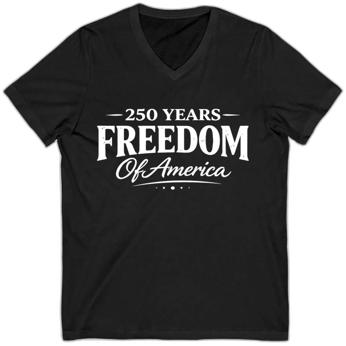 250 Years Freedom Of America V-Neck in Black