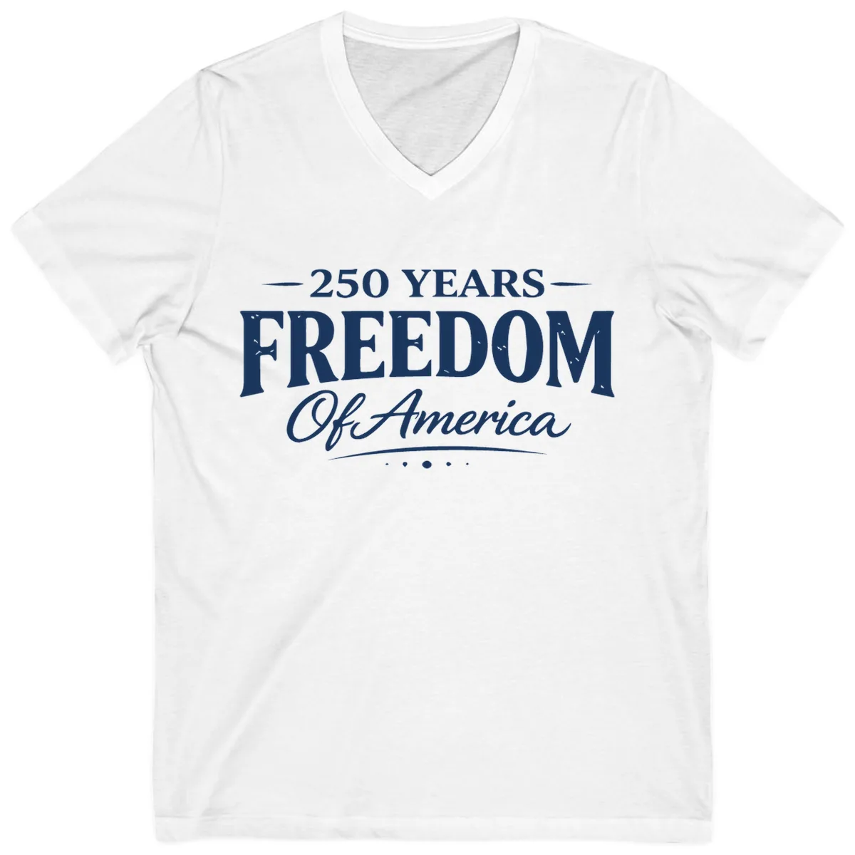 250 Years Freedom Of America V-Neck in White