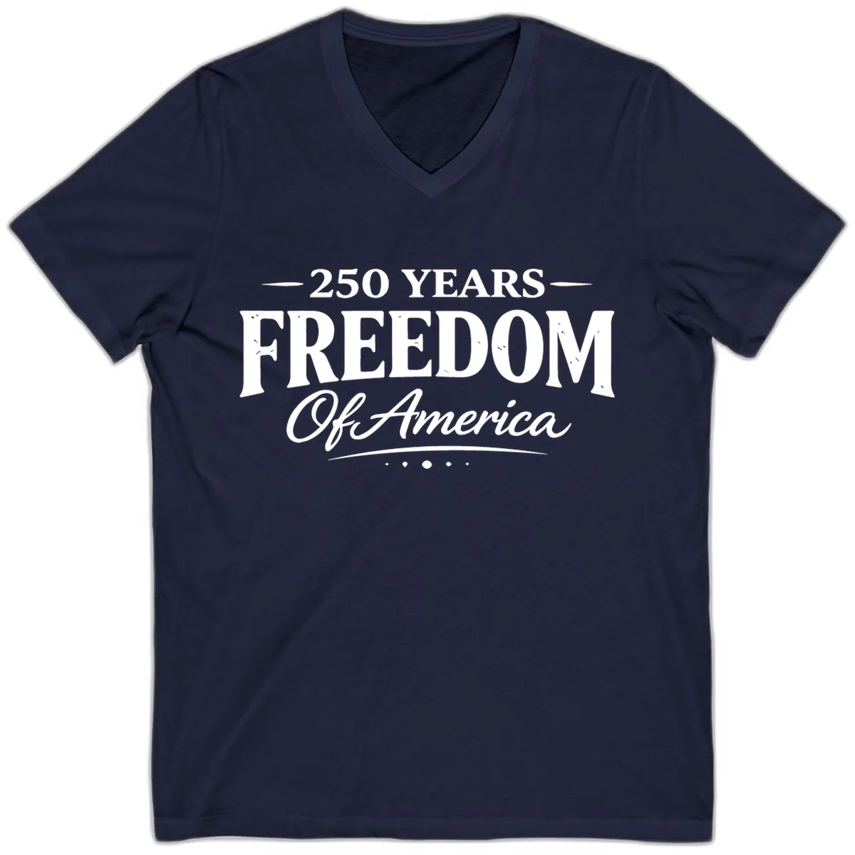 250 Years Freedom Of America V-Neck in Navy