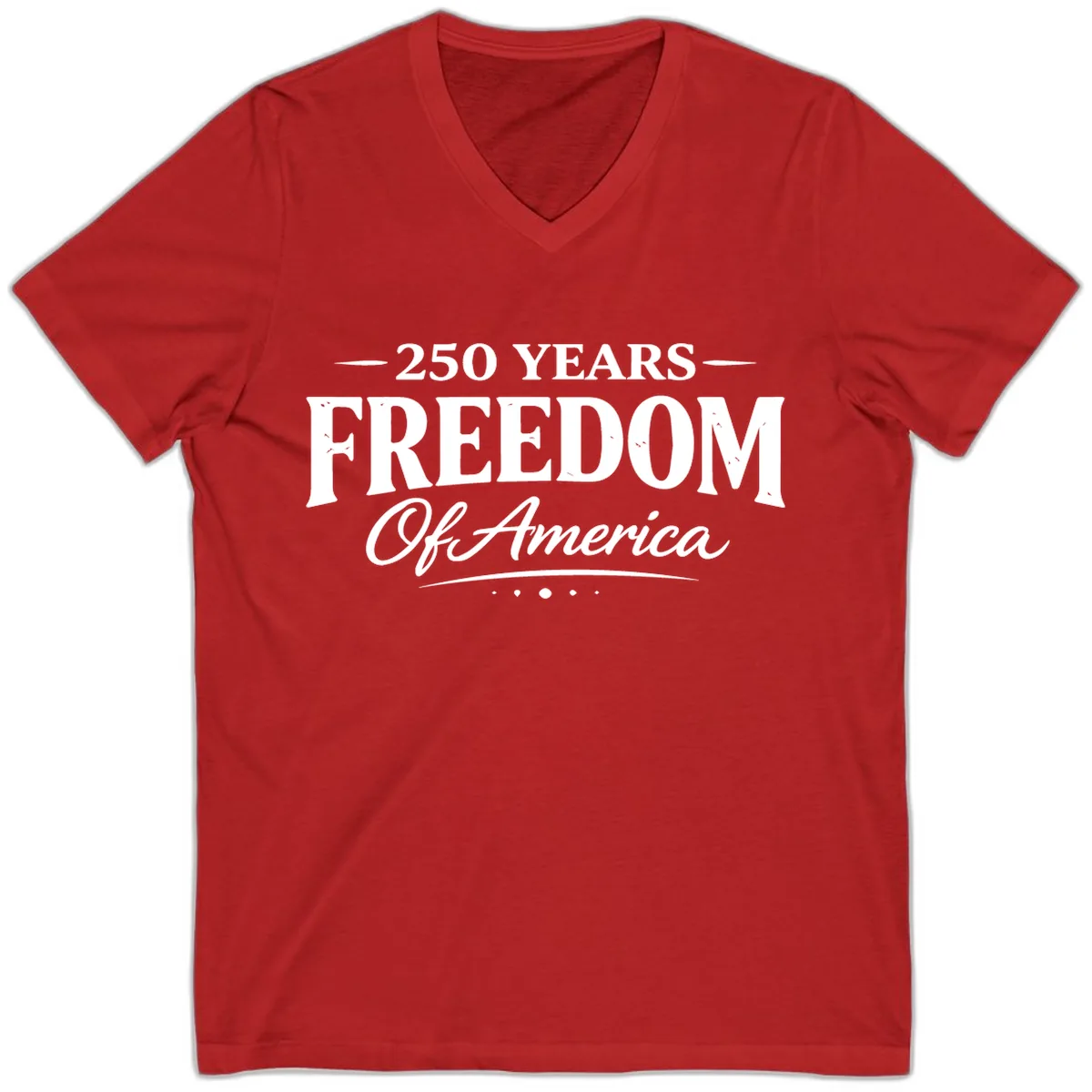 250 Years Freedom Of America V-Neck in Red