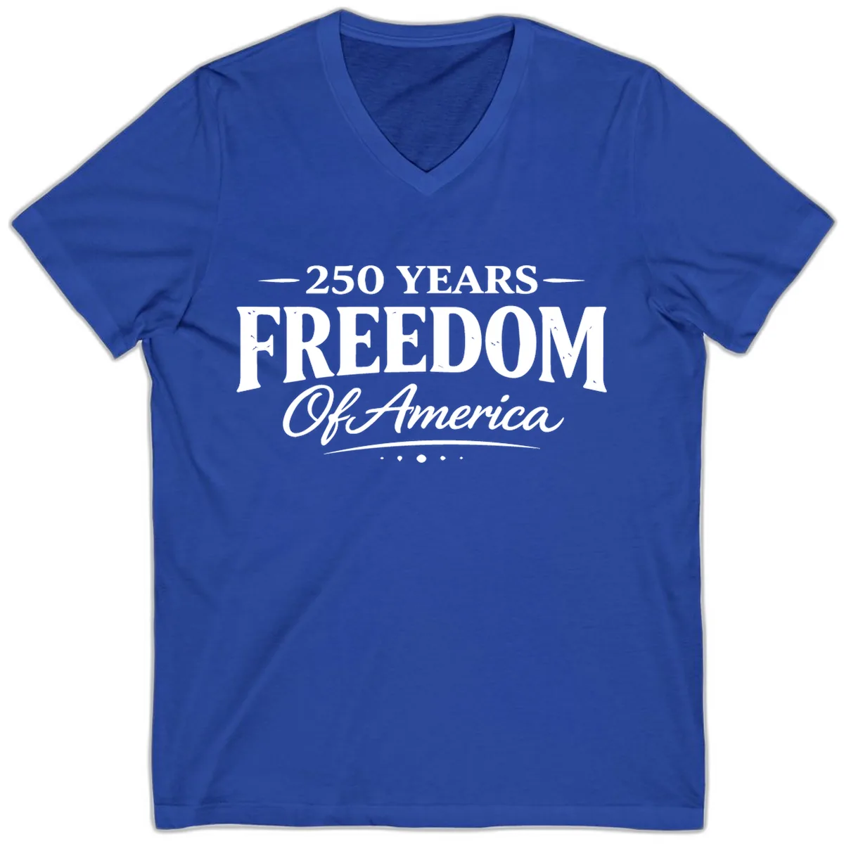 250 Years Freedom Of America V-Neck in True Royal