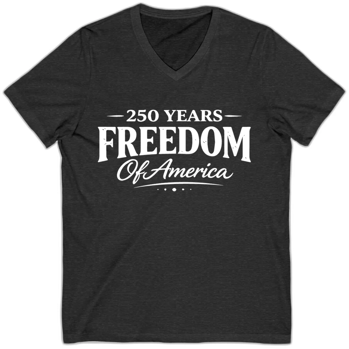 250 Years Freedom Of America V-Neck in Dark Grey Heather