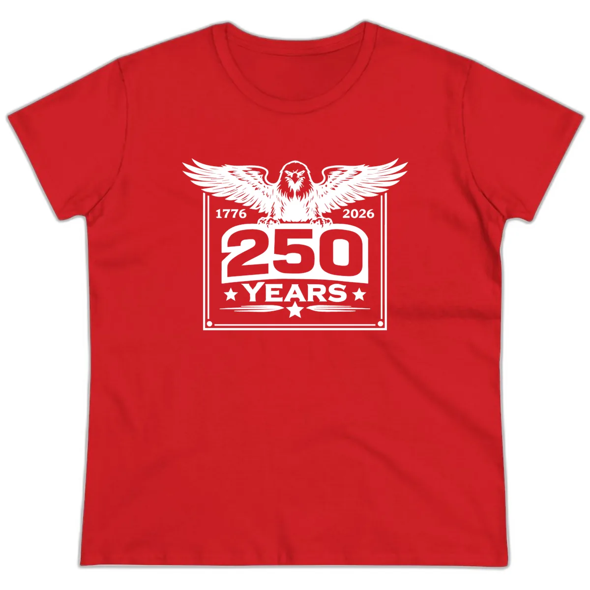 America's 250th Anniversary Celebration Ladies Tee in Red
