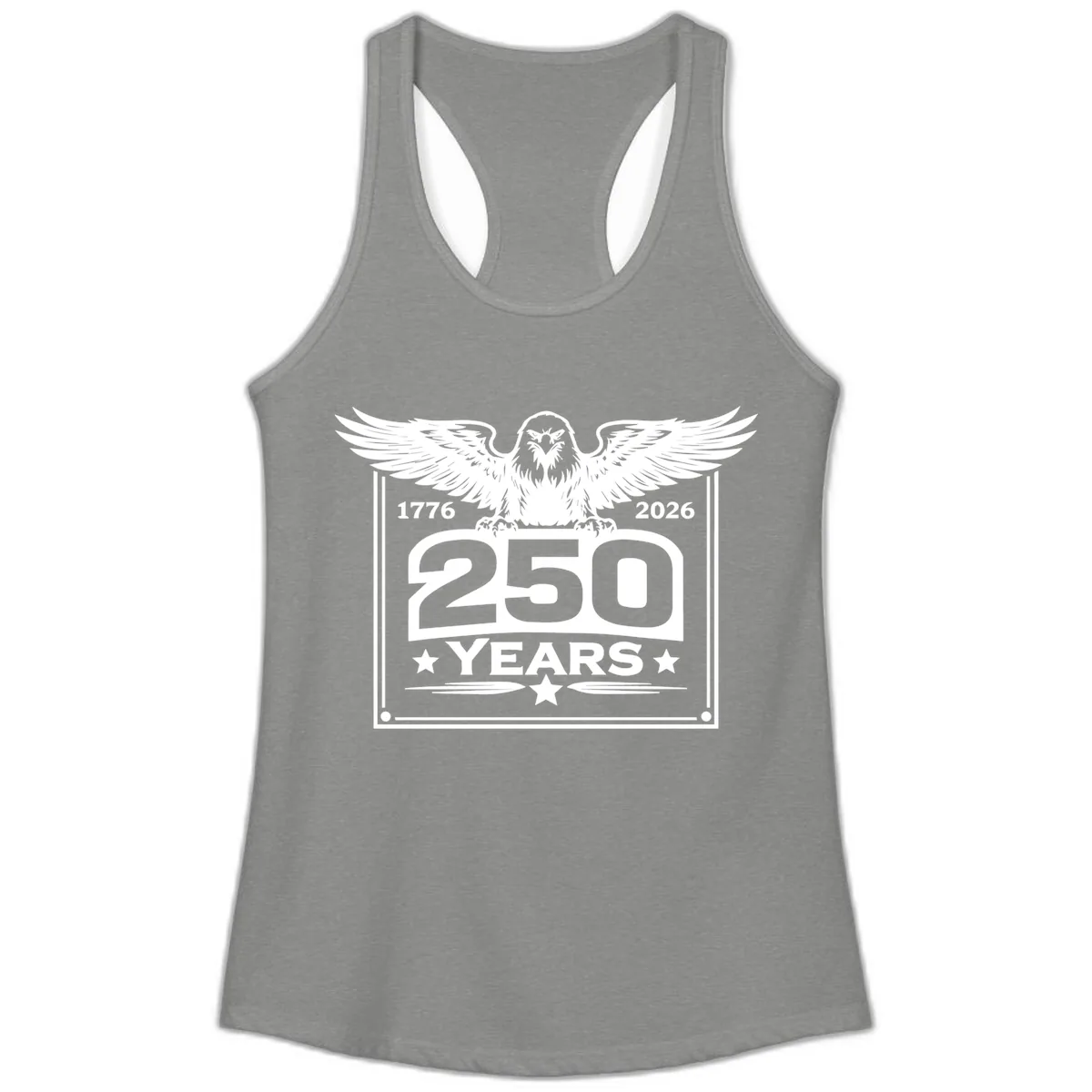 America's 250th Anniversary Celebration Ladies Tank in Heather Grey