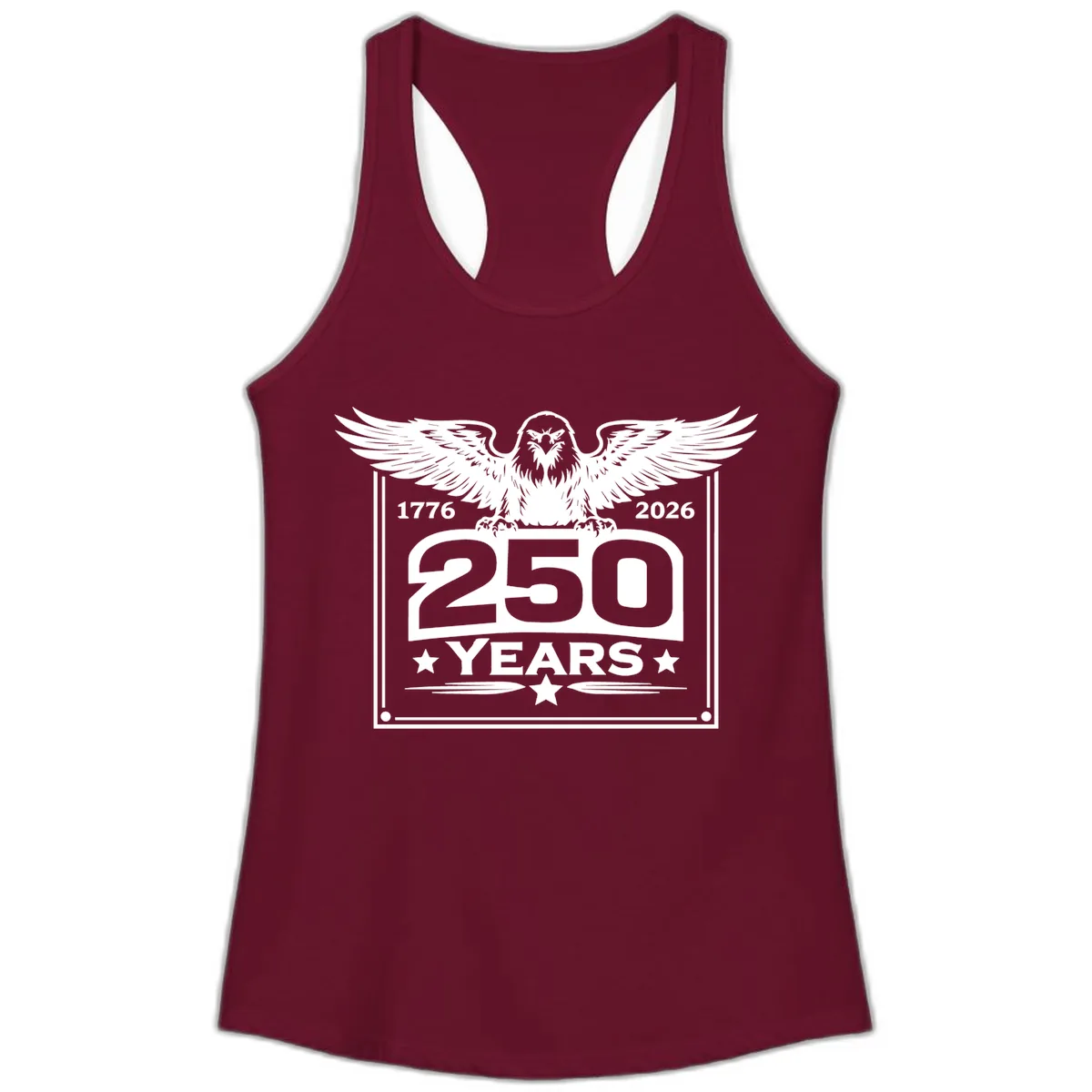 America's 250th Anniversary Celebration Ladies Tank in Solid Cardinal Red