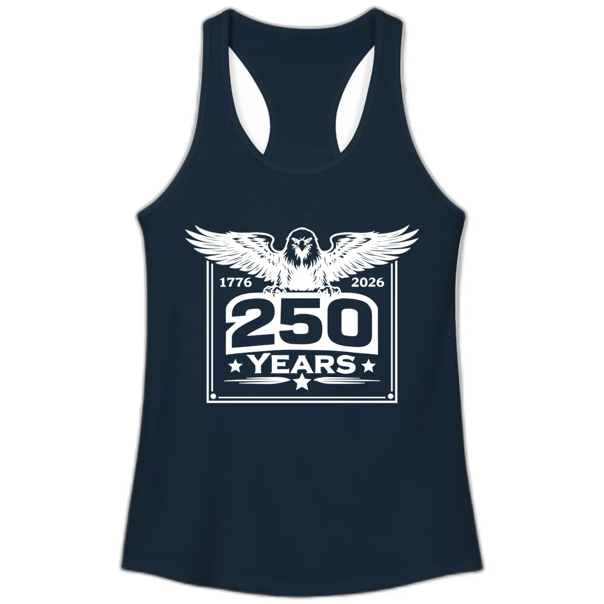 America's 250th Anniversary Celebration Ladies Tank in Solid Midnight Navy