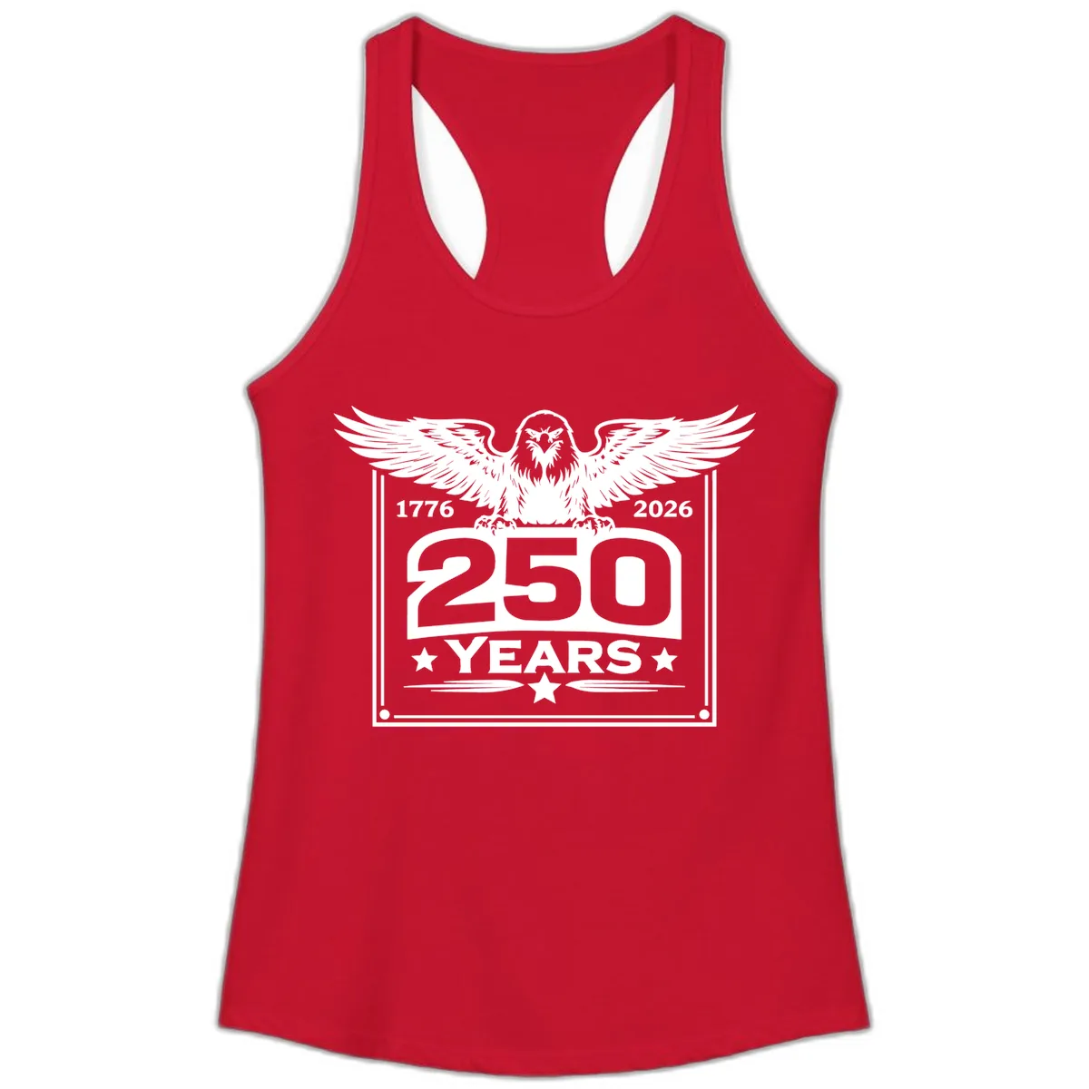 America's 250th Anniversary Celebration Ladies Tank in Solid Red