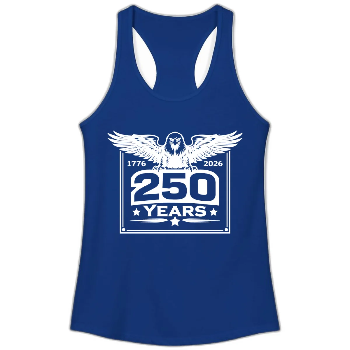 America's 250th Anniversary Celebration Ladies Tank in Solid Royal