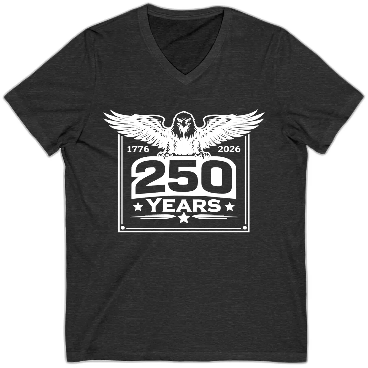 America's 250th Anniversary Celebration V-Neck in Dark Grey Heather