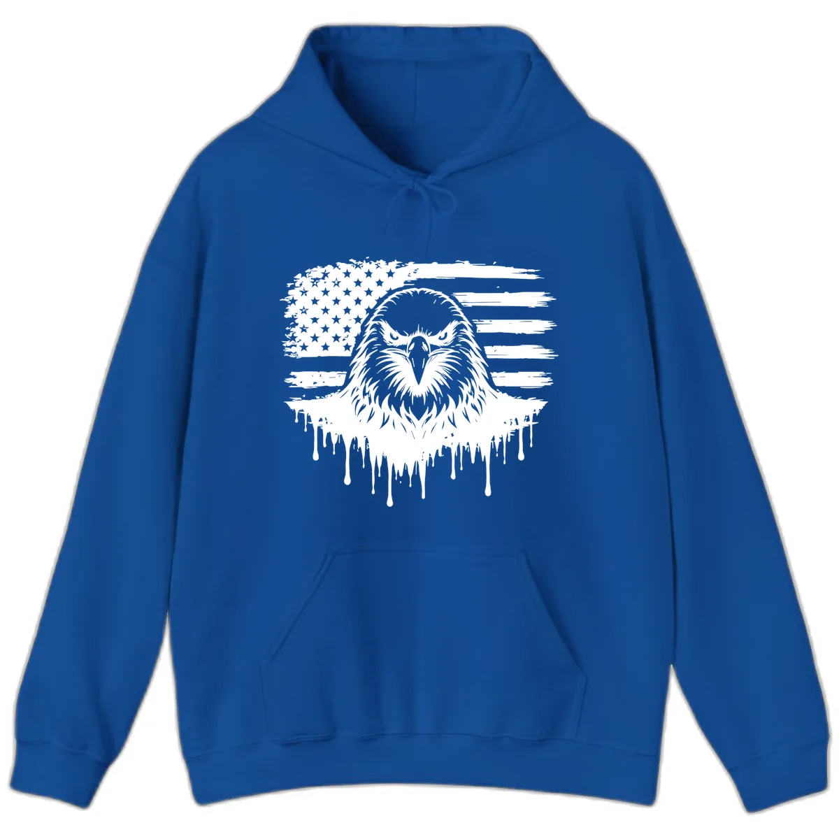 Bold Eagle Flag Celebration July 4th Hoodie in Royal