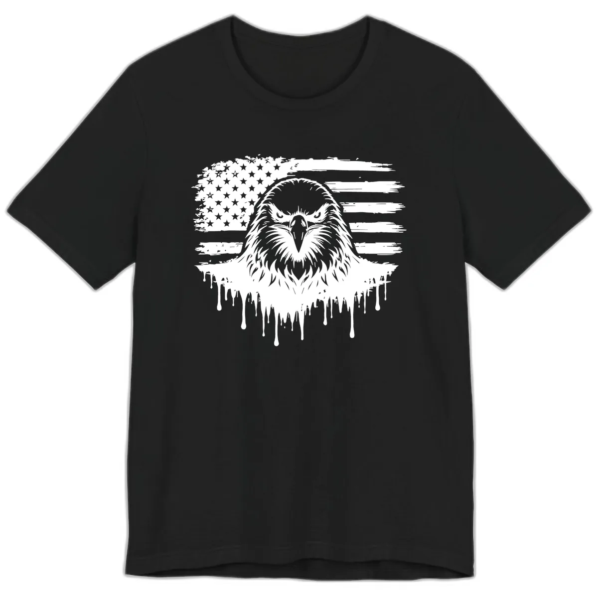 Bold Eagle Flag Celebration Premium July 4th T-Shirt in Black