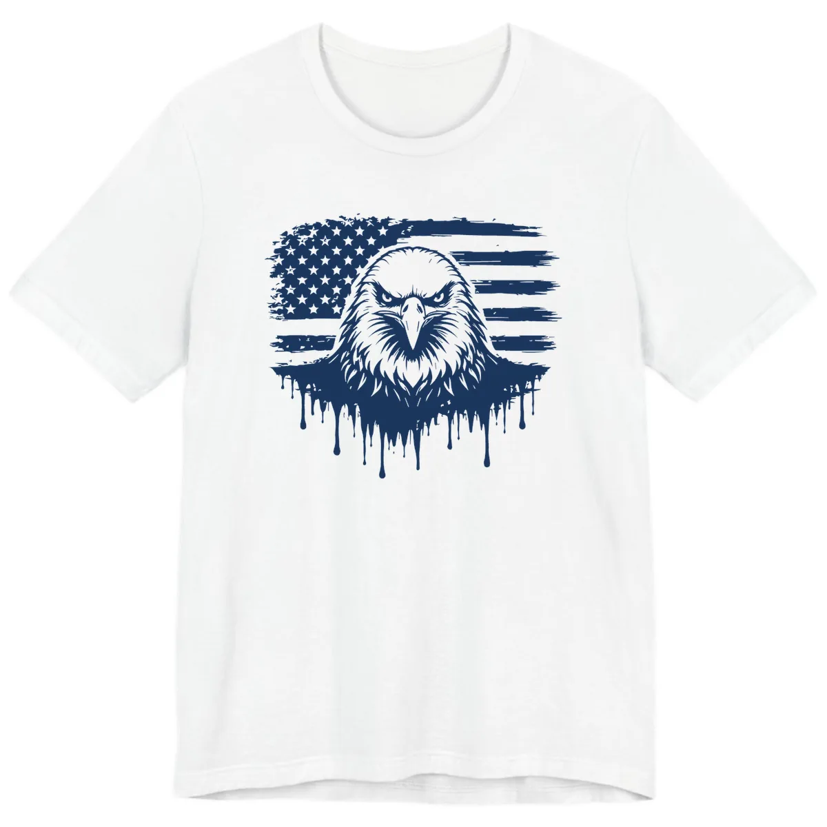 Bold Eagle Flag Celebration Premium July 4th T-Shirt in White
