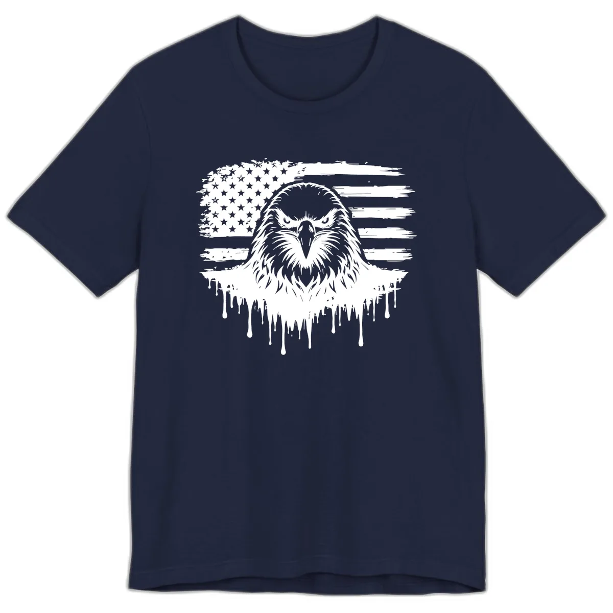 Bold Eagle Flag Celebration Premium July 4th T-Shirt in Navy