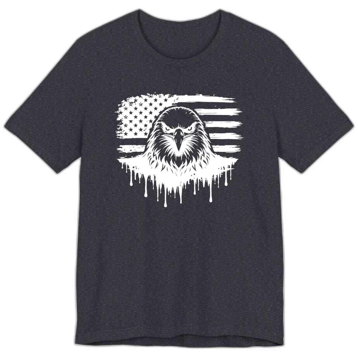 Bold Eagle Flag Celebration Premium July 4th T-Shirt in Heather Navy