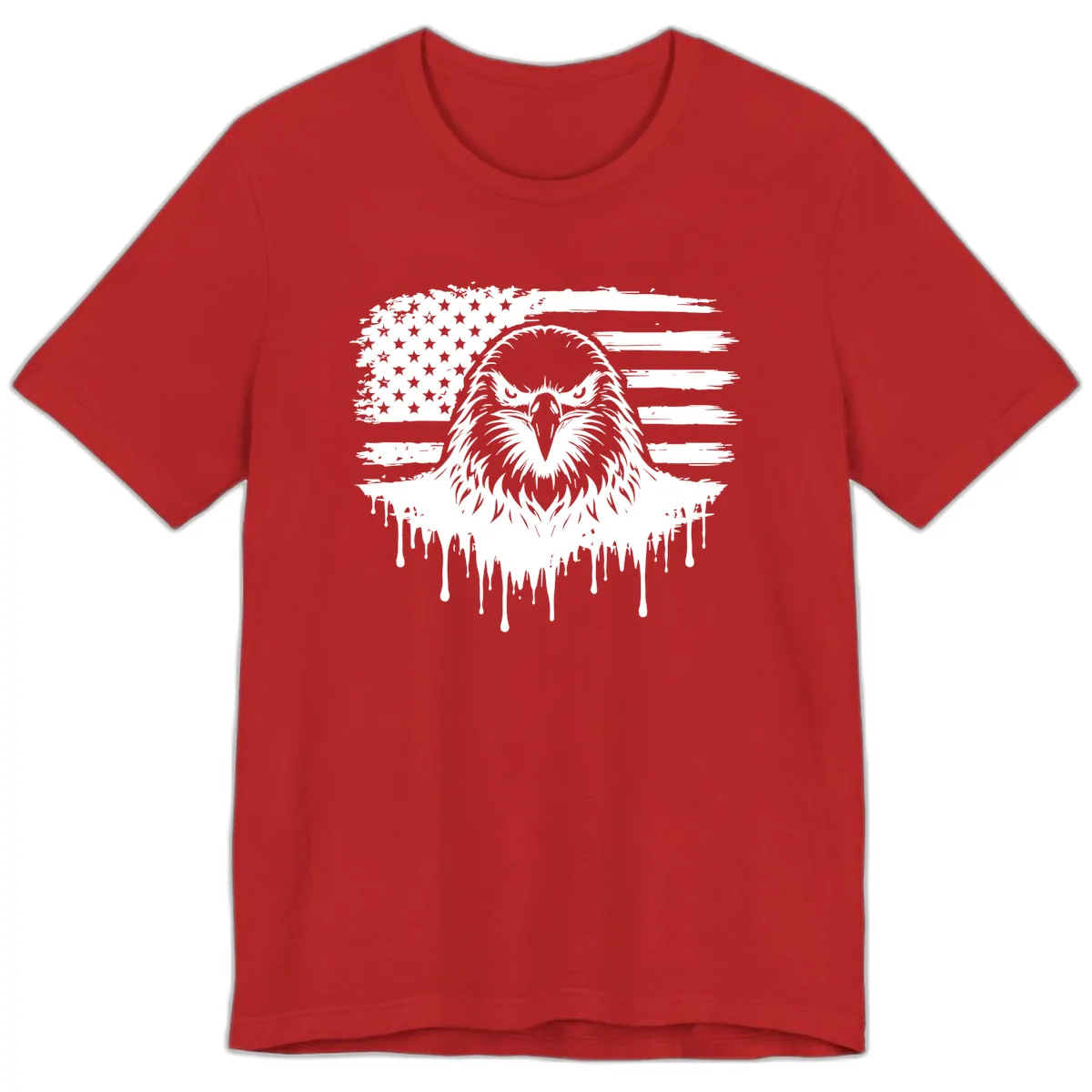 Bold Eagle Flag Celebration Premium July 4th T-Shirt in Red