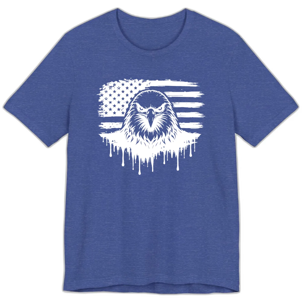 Bold Eagle Flag Celebration Premium July 4th T-Shirt in Heather True Royal
