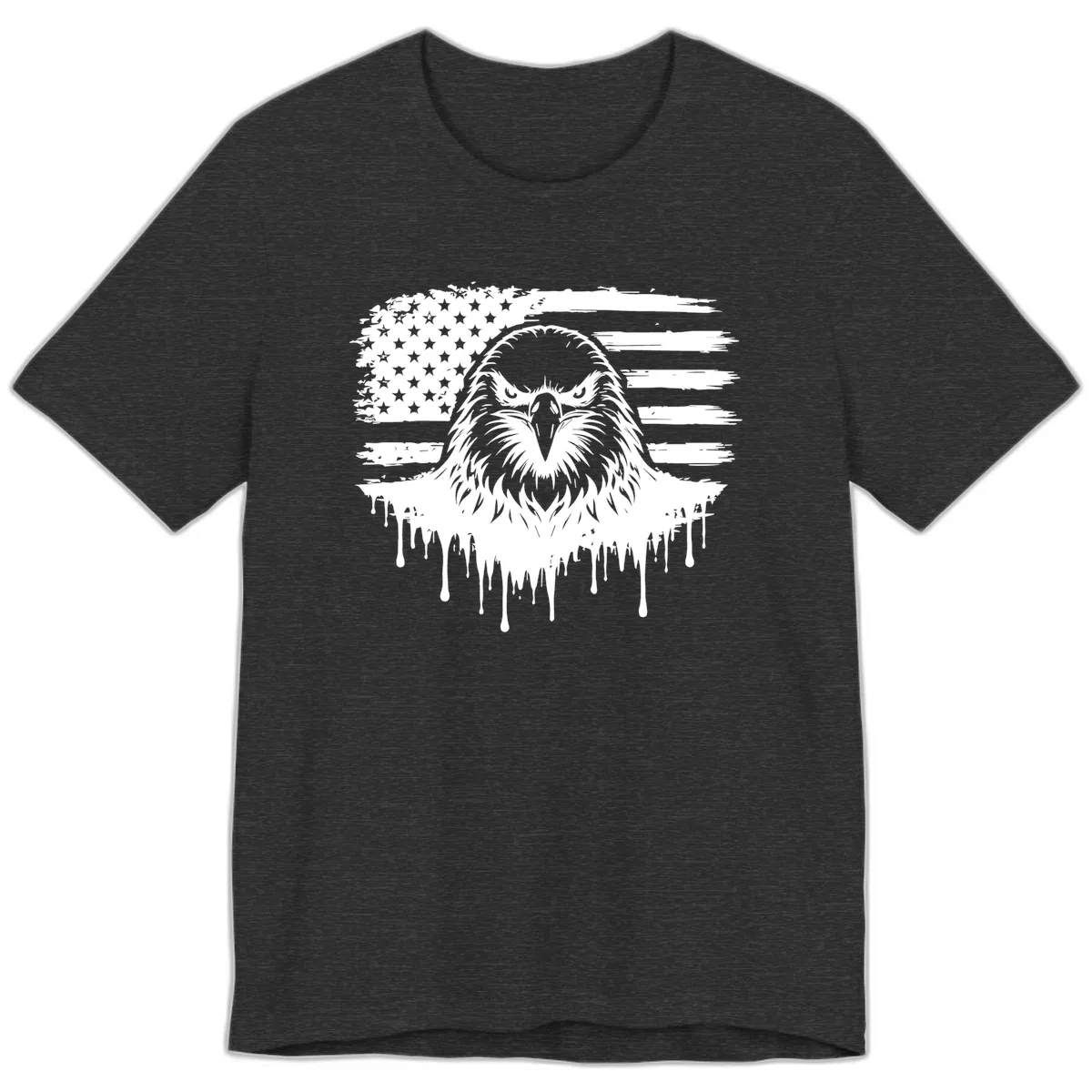 Bold Eagle Flag Celebration Premium July 4th T-Shirt in Dark Grey Heather