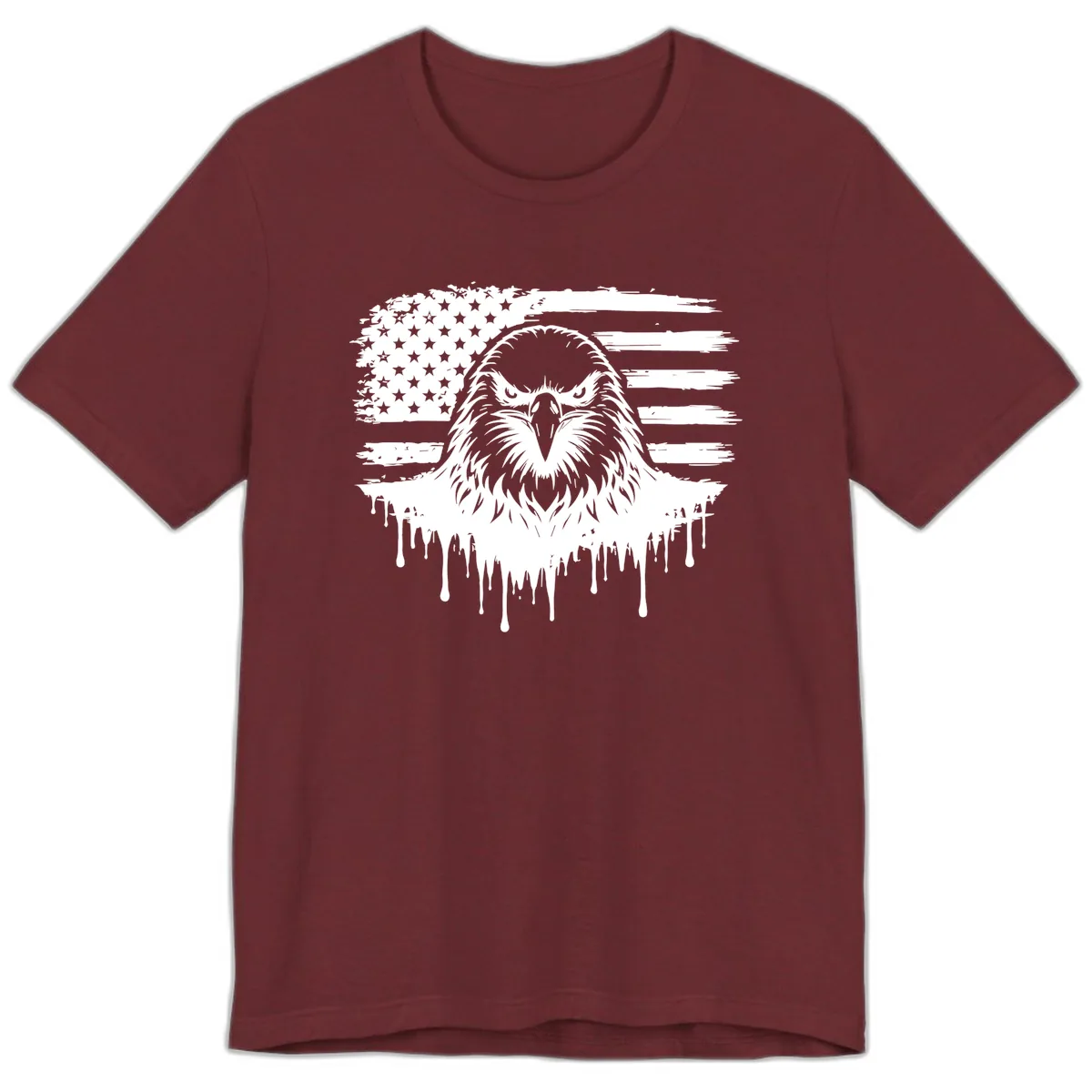 Eagle Flag Celebration Premium T-Shirt in Heather Cardinal