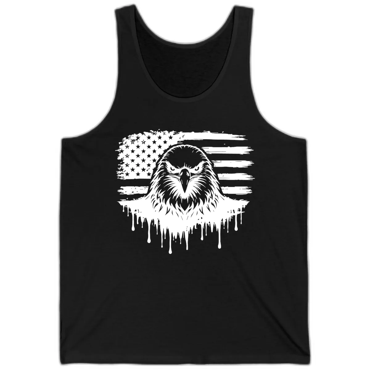 Bold Eagle Flag Celebration July 4th Tank Top in Black