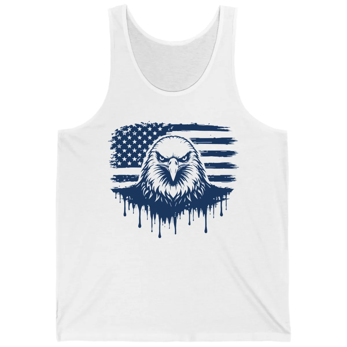 Bold Eagle Flag Celebration July 4th Tank Top in White