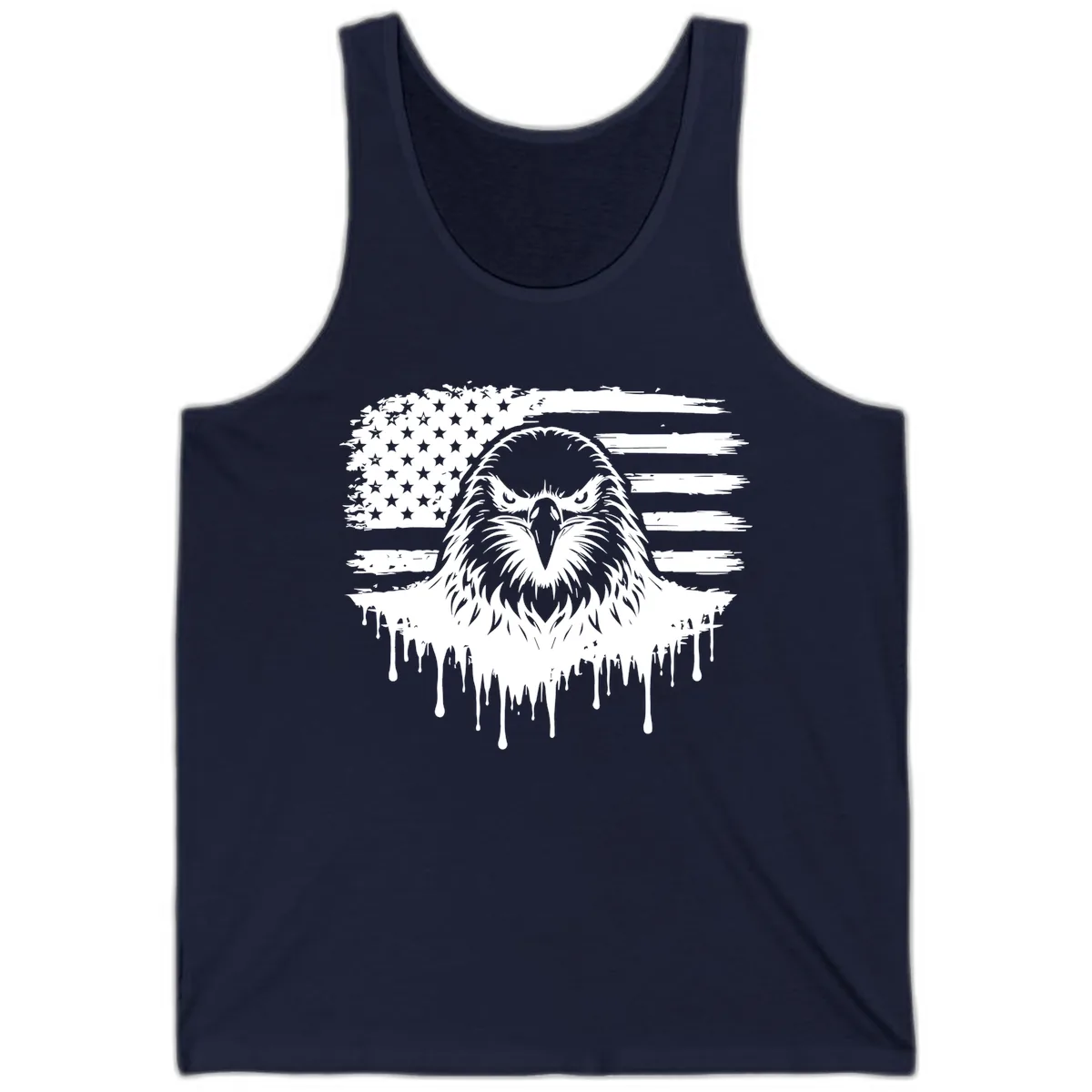 Bold Eagle Flag Celebration July 4th Tank Top in Navy