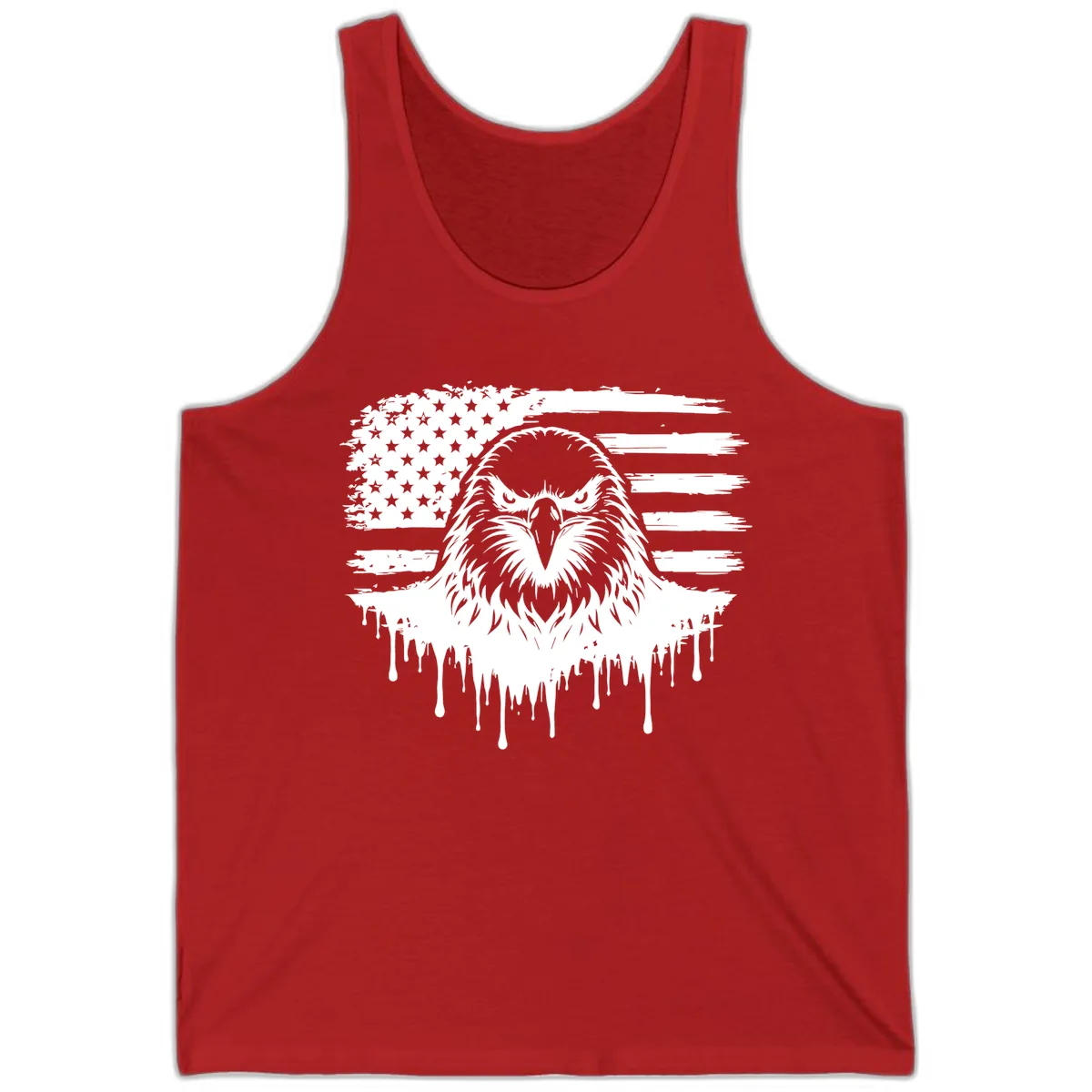 Bold Eagle Flag Celebration July 4th Tank Top in Red