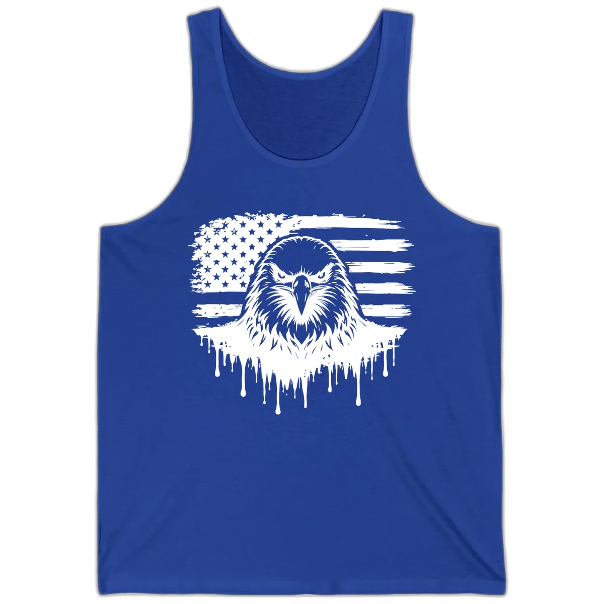 Bold Eagle Flag Celebration July 4th Tank Top in True Royal