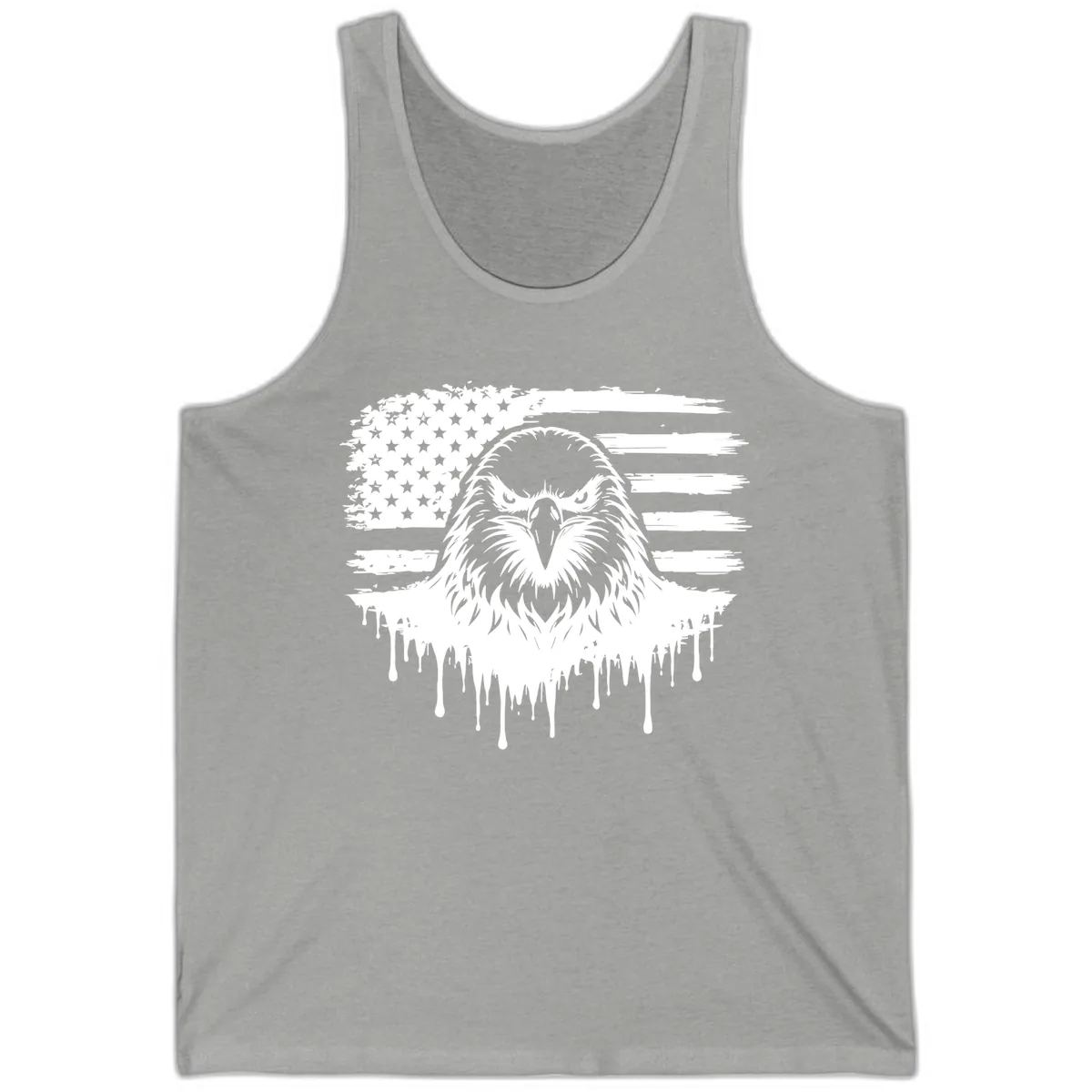 Bold Eagle Flag Celebration July 4th Tank Top in Athletic Heather