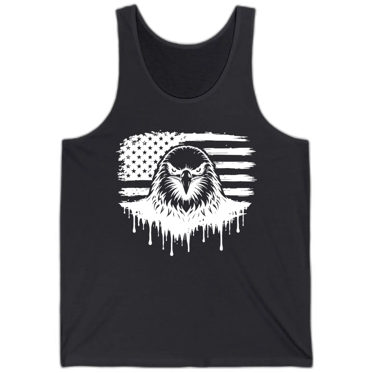 Bold Eagle Flag Celebration July 4th Tank Top in Dark Grey