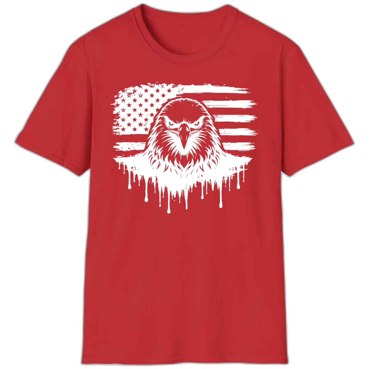Eagle Flag Celebration Bold July 4th T-Shirt in Red