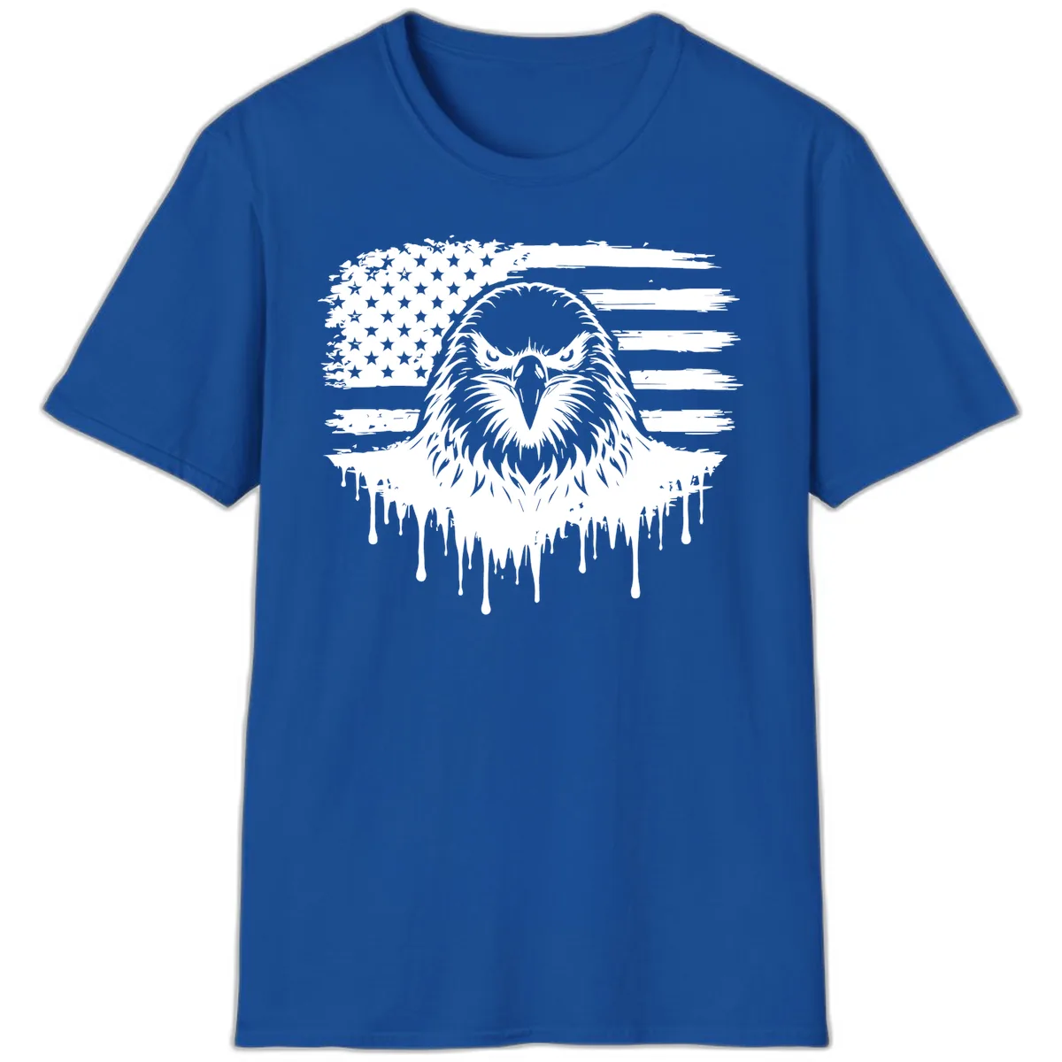 Eagle Flag Celebration Bold July 4th T-Shirt in Royal