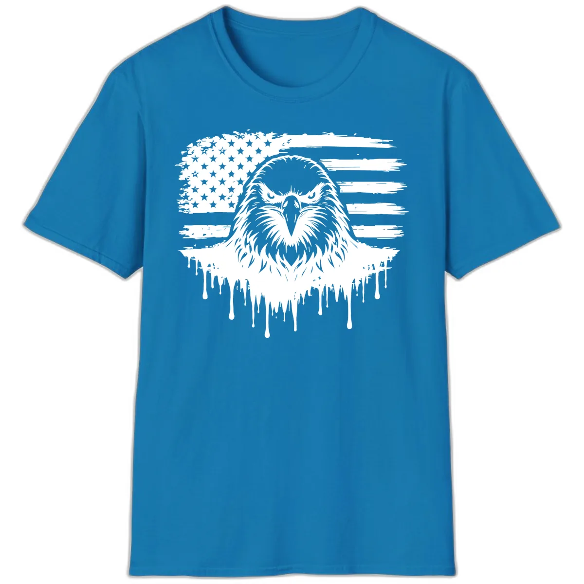 Eagle Flag Celebration Bold July 4th T-Shirt in Sapphire