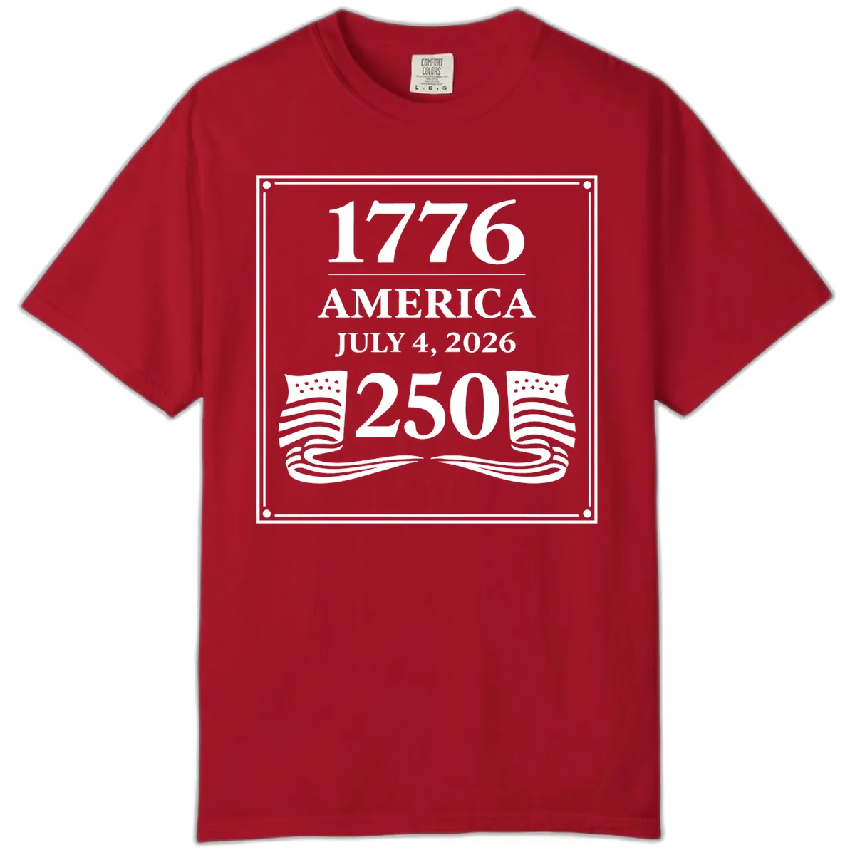 America 250th Anniversary Celebration Comfort Color in Red