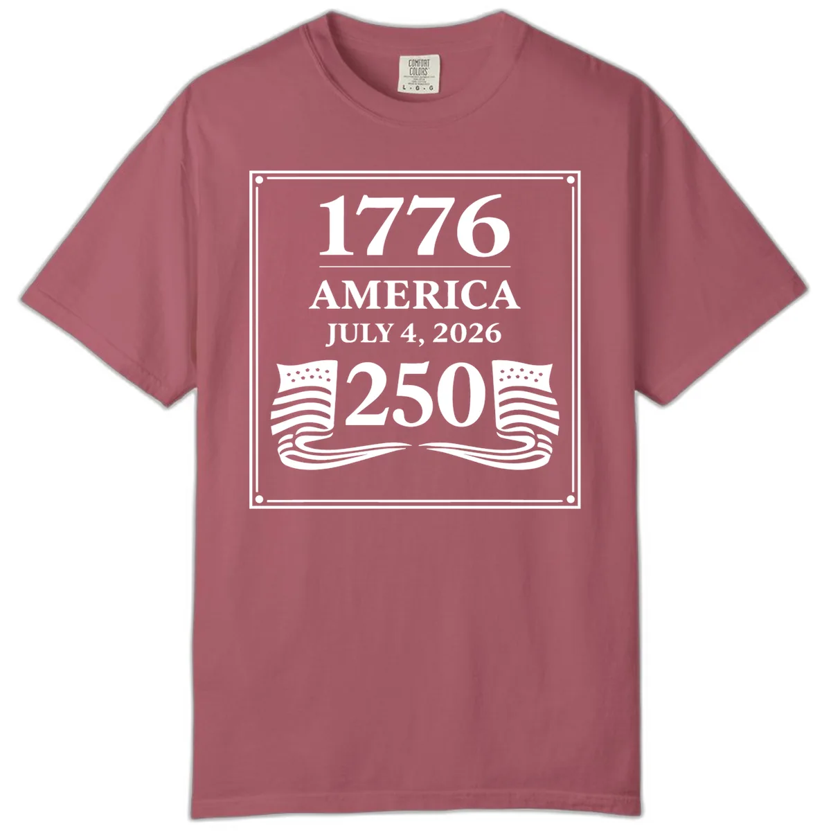 America 250th Anniversary Celebration Comfort Color in Crimson