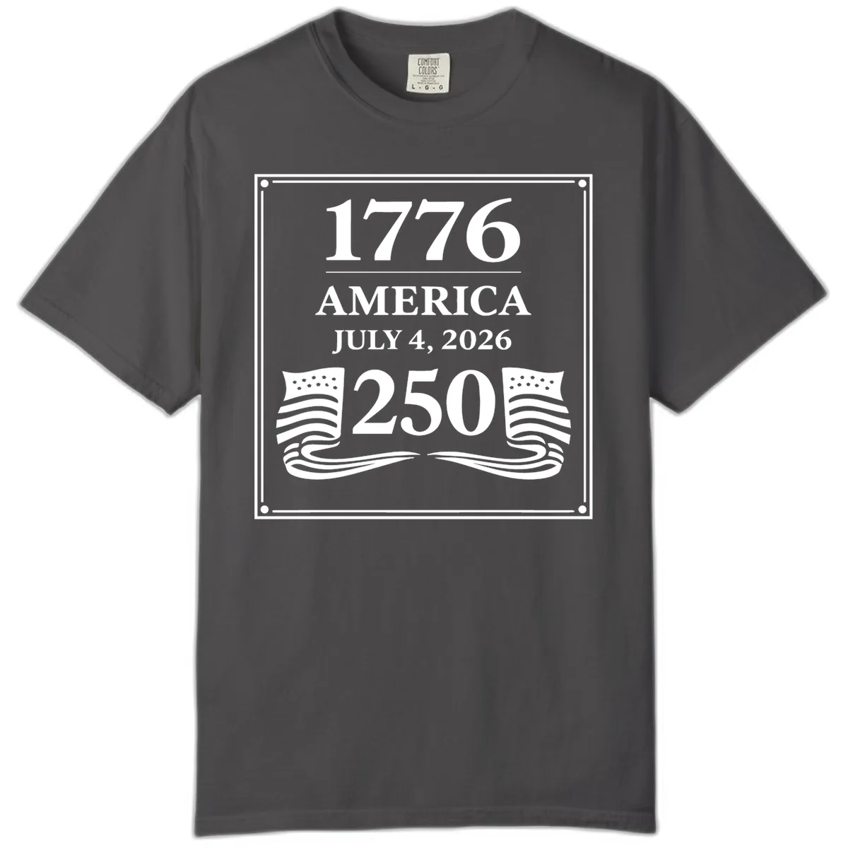 America 250th Anniversary Celebration Comfort Color in Graphite