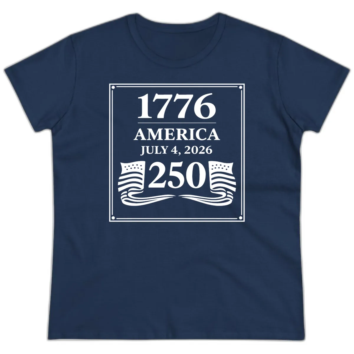 America 250th Anniversary Celebration Ladies Tee in Navy