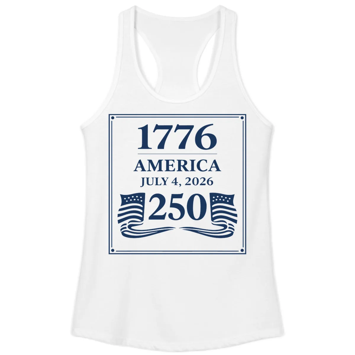 America 250th Anniversary Celebration Ladies Tank in White