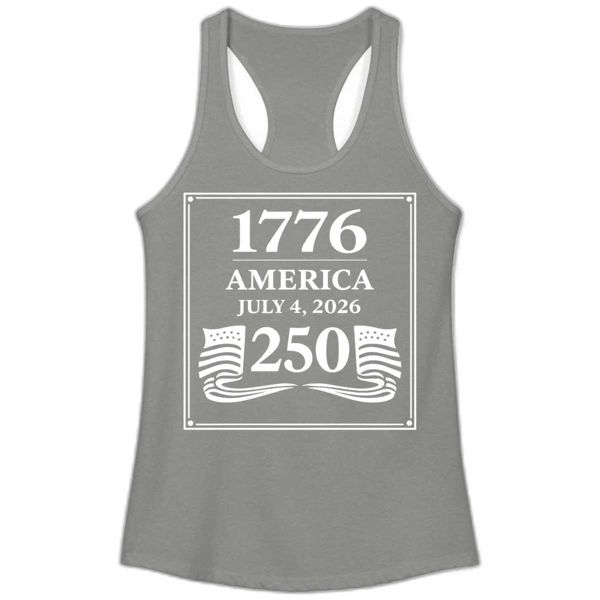 America 250th Anniversary Celebration Ladies Tank in Heather Grey
