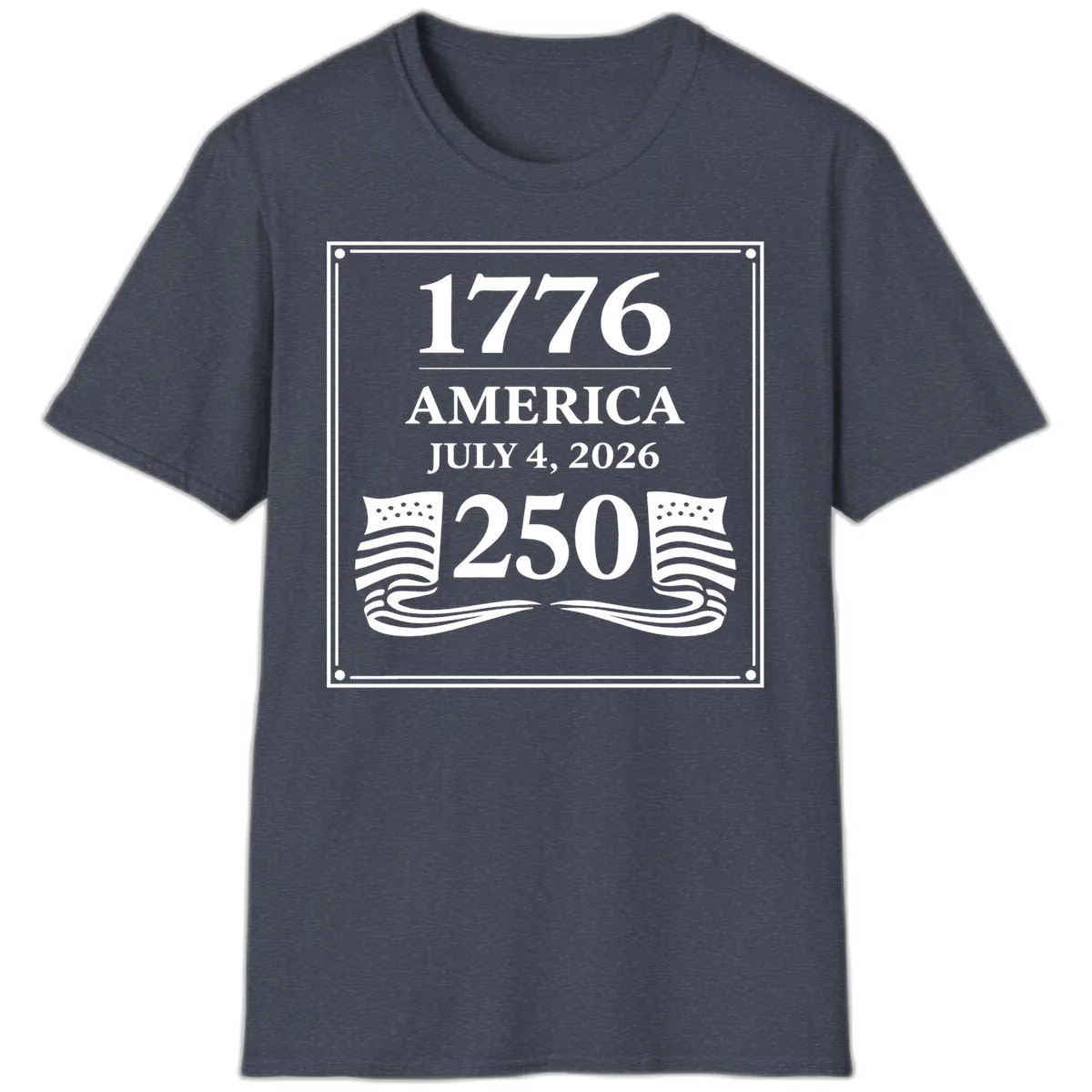 America 250th Anniversary Celebration T-Shirt in Heather Navy
