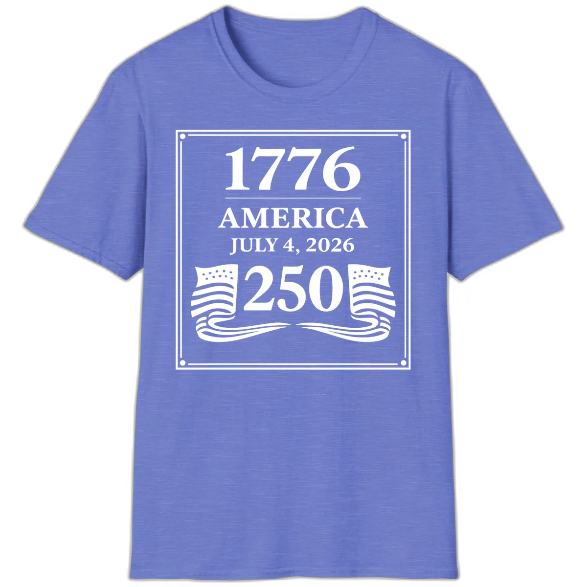 America 250th Anniversary Celebration T-Shirt in Heather Royal