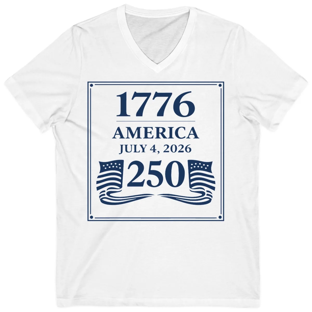 America 250th Anniversary Celebration V-Neck in White