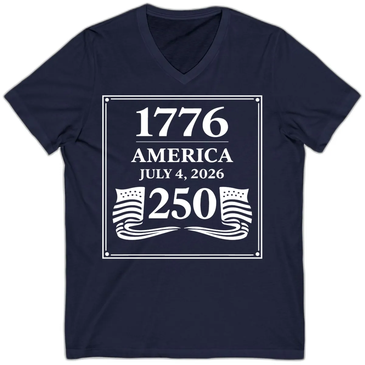 America 250th Anniversary Celebration V-Neck in Navy