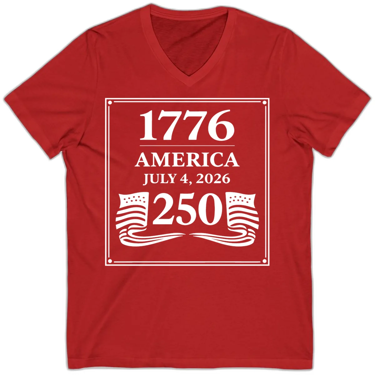 America 250th Anniversary Celebration V-Neck in Red