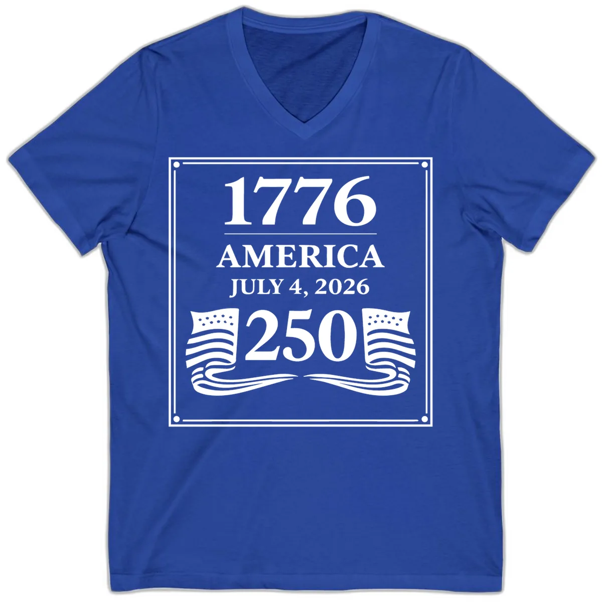 America 250th Anniversary Celebration V-Neck in True Royal