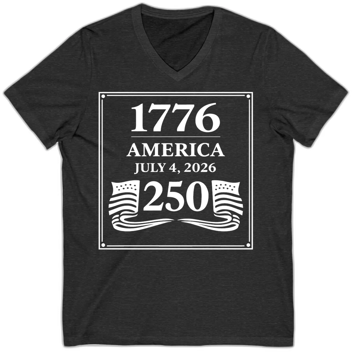 America 250th Anniversary Celebration V-Neck in Dark Grey Heather