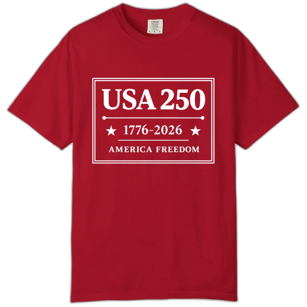 USA 250 America Freedom Celebration Comfort Color in Red