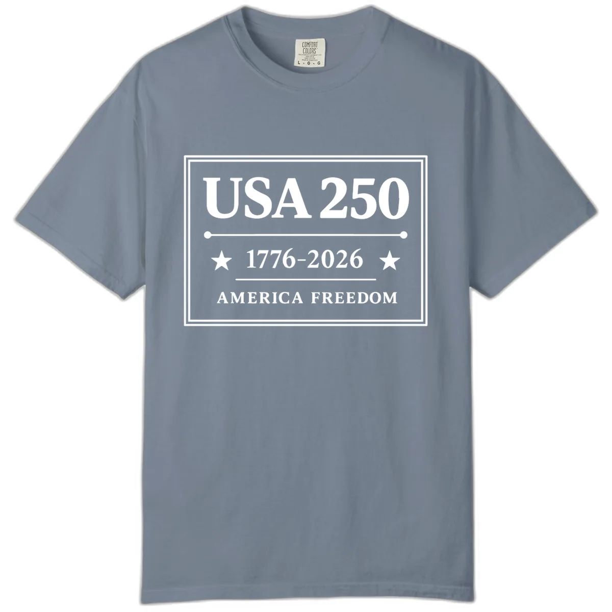 USA 250 America Freedom Celebration Comfort Color in Blue Jean