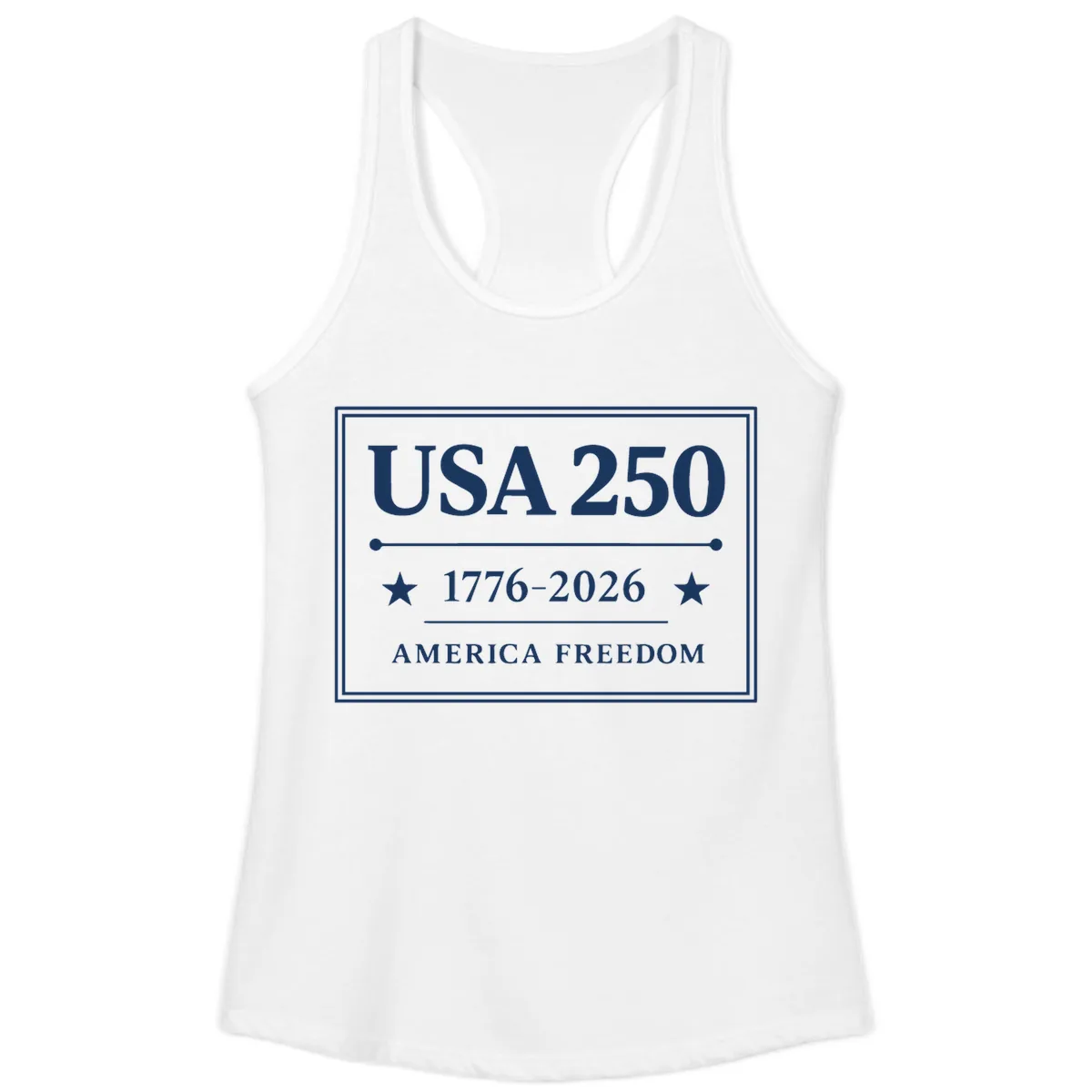 USA 250 America Freedom Celebration Ladies Tank in White