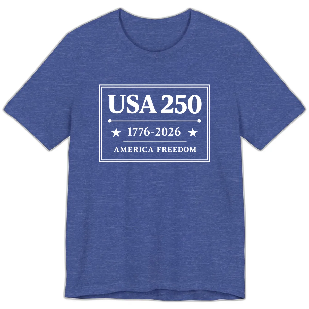 USA 250 America Freedom Celebration Premium T-Shirt in Heather True Royal
