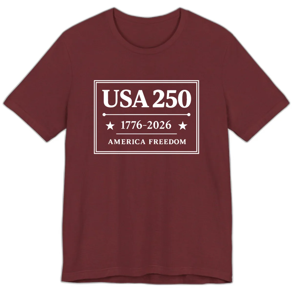 USA 250 America Freedom Celebration Premium T-Shirt in Heather Cardinal